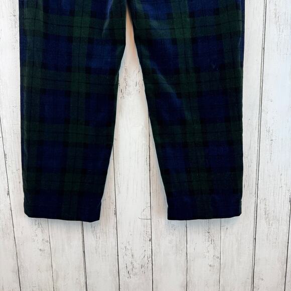 VTG Lauren Ralph Lauren Blue/Green Tartan Plaid Velvet High Rise Pants Size 10 - Picture 5 of 16